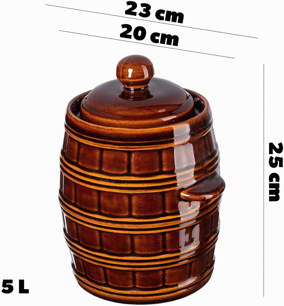 KADAX Steinzeugtopf, Dichter Keramiktopf mit Wasserrinne und Deckel, Spülmaschinenfester Steinguttop