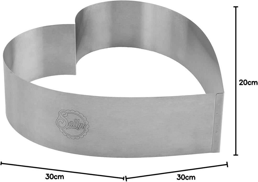 Sallys Backform Herz 28 x 8 cm, Kuchenform Herz, Antihaft Herzform aus rostfreiem Edelstahl, Herzbac