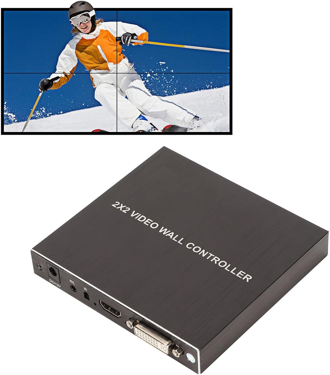 Goshyda Wand-Video-Controller 2X2, unterstützt 4K 30Hz -Ausgang und -Eingang, 180-Grad-Ansicht, für