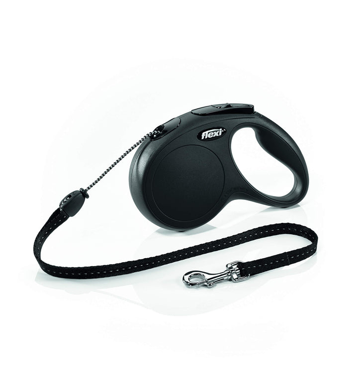 flexi Roll-Leine New Classic M-L Gurt 5 m schwarz für Hunde bis max. 25 kg