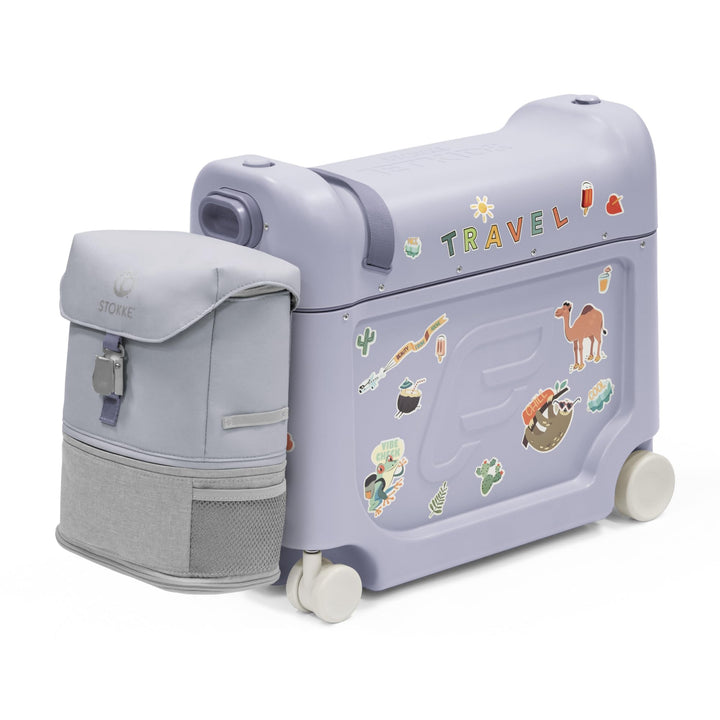 Stokke JetKids Travel Bundle, Arctic Blue - Enthält den BedBox Aufsitzkoffer & das Backpack - Ideal