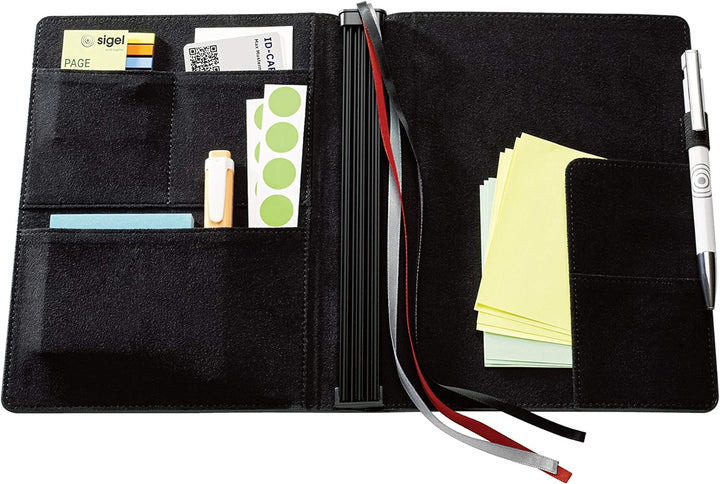 SIGEL CF111 Business Organiser, ca. A5, Kunstleder, schwarz - Conceptum flex DIN A5 Organiser, DIN A