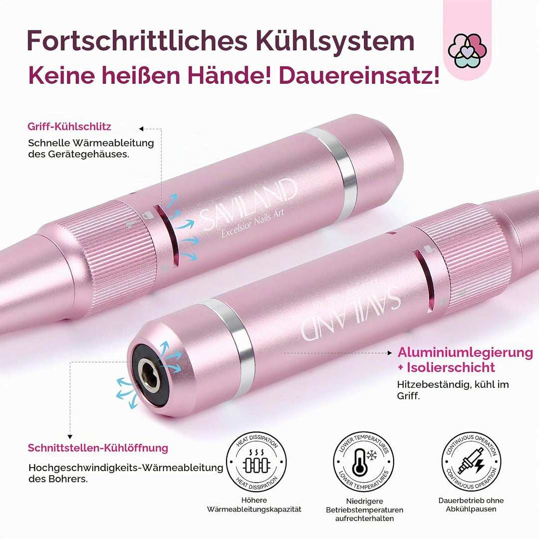 SAVILAND Elektrische Nagelfräser für Gelnägel mit LCD-Display 40000 U/min, Professionell Elektrische