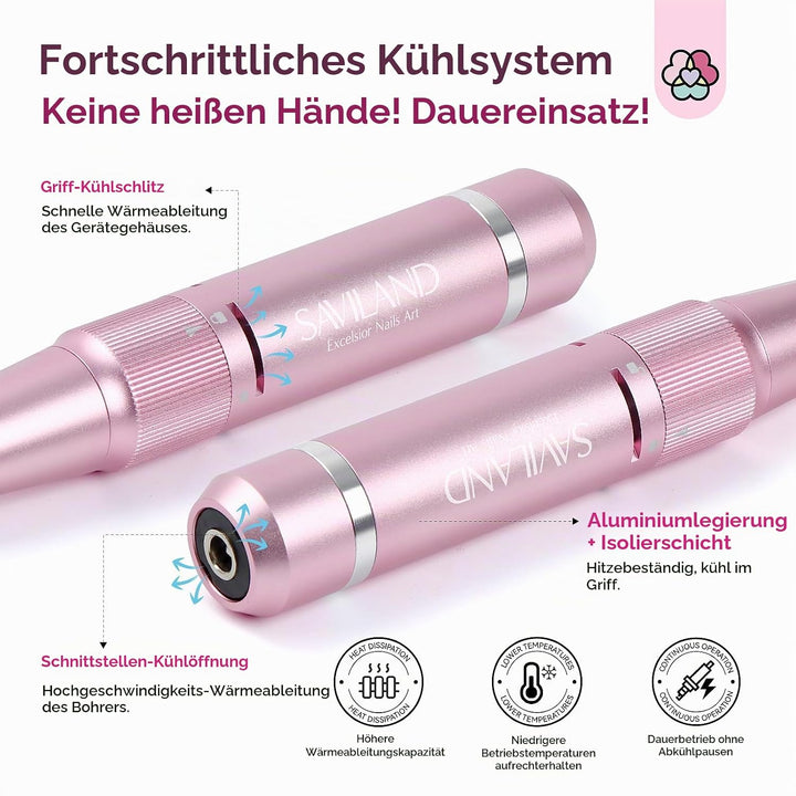 SAVILAND Elektrische Nagelfräser für Gelnägel mit LCD-Display 40000 U/min, Professionell Elektrische