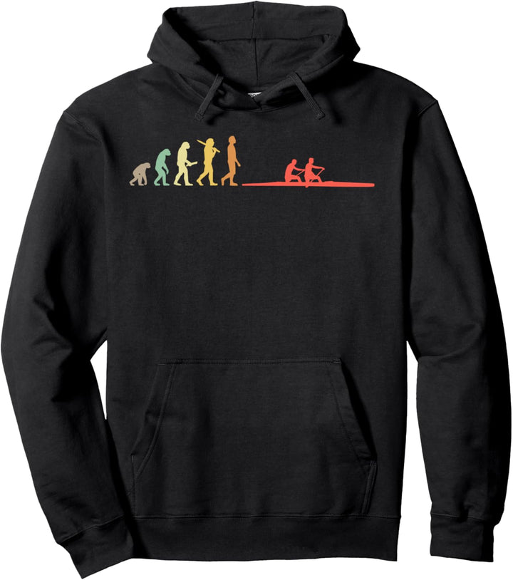 Retro Kanu Evolution Geschenk für Kanuten und Kanufahrer Pullover Hoodie