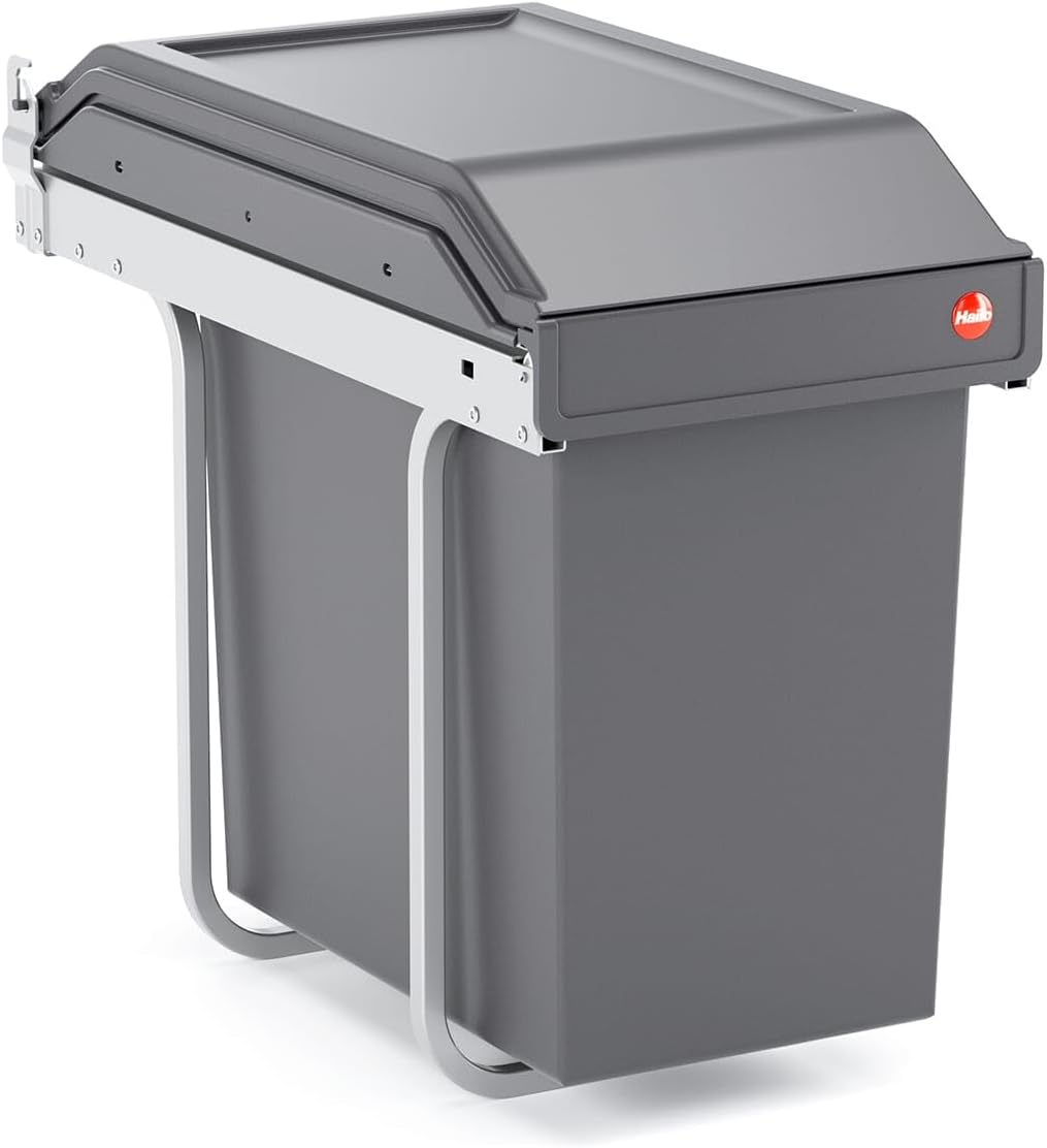 Hailo Abfallsammler 3650241 | SingleBox 24 Liter | Solo Mülleimer mit Rollenauszug | Anthrazit