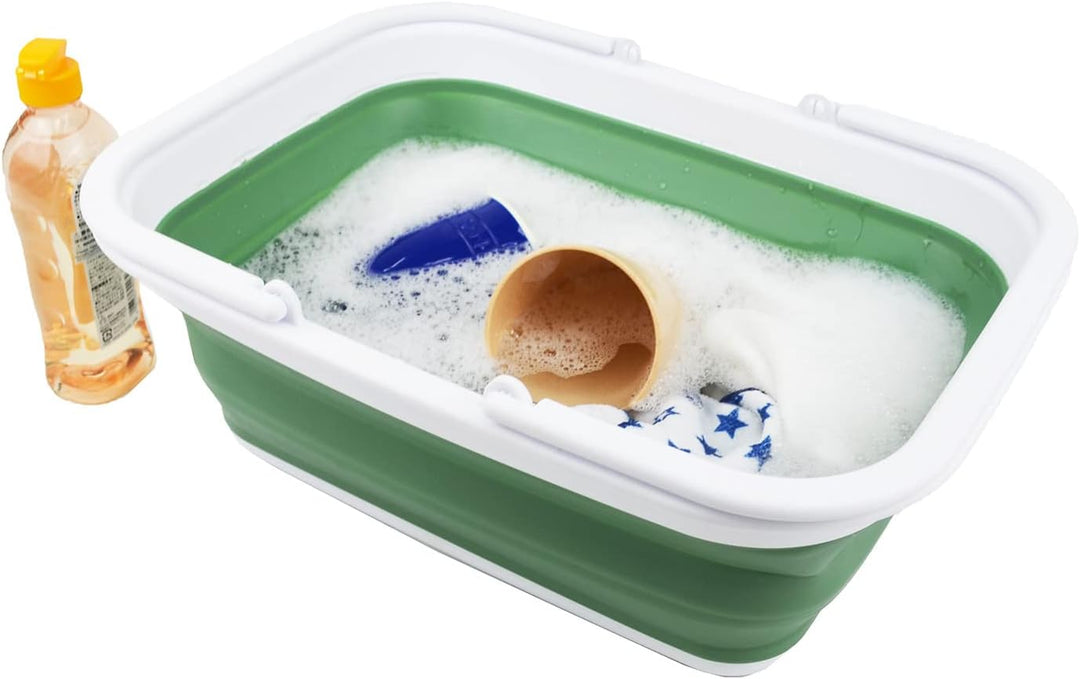 SAMMART 9,2 l zusammenklappbare Wanne mit Griff – tragbarer Picknickkorb für den Aussenbereich – Fal