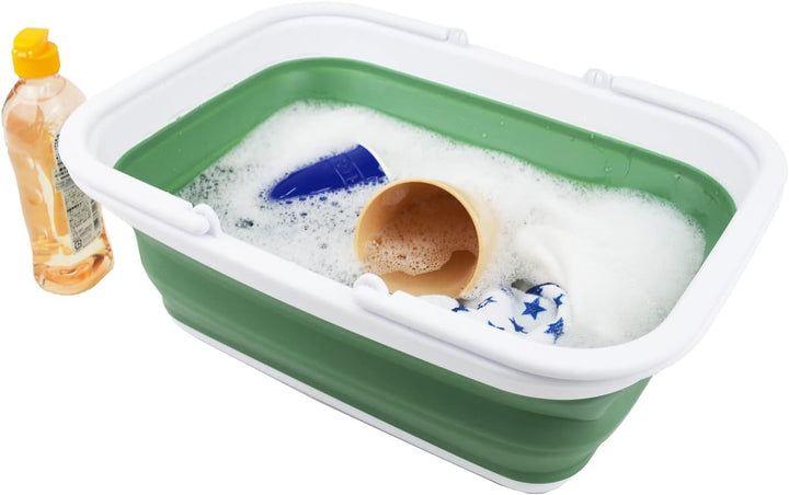 SAMMART 9,2 l zusammenklappbare Wanne mit Griff – tragbarer Picknickkorb für den Aussenbereich – Fal