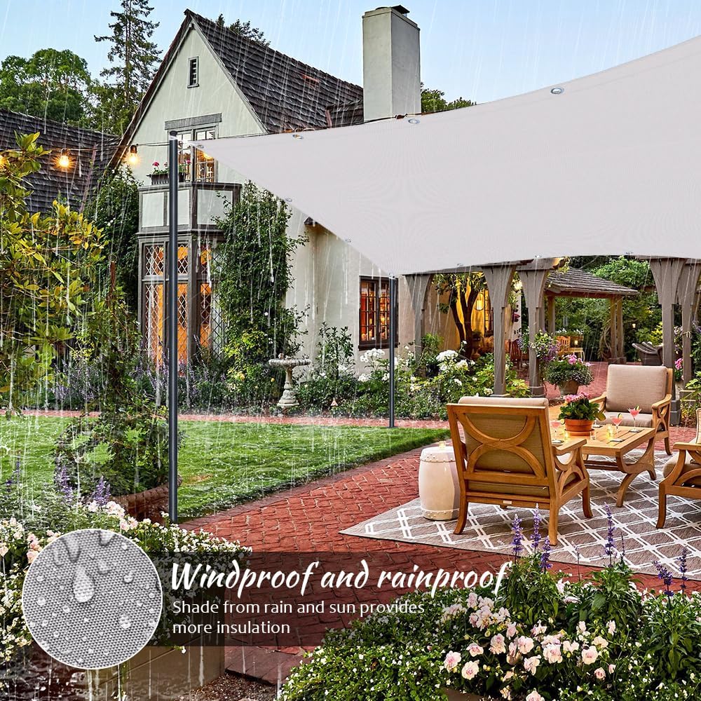 Sonnensegel Wasserdicht Rechteckig, Sonnenschutz Balkon Terrasse, Markisenstoff Uv Schutz Hitzeschut