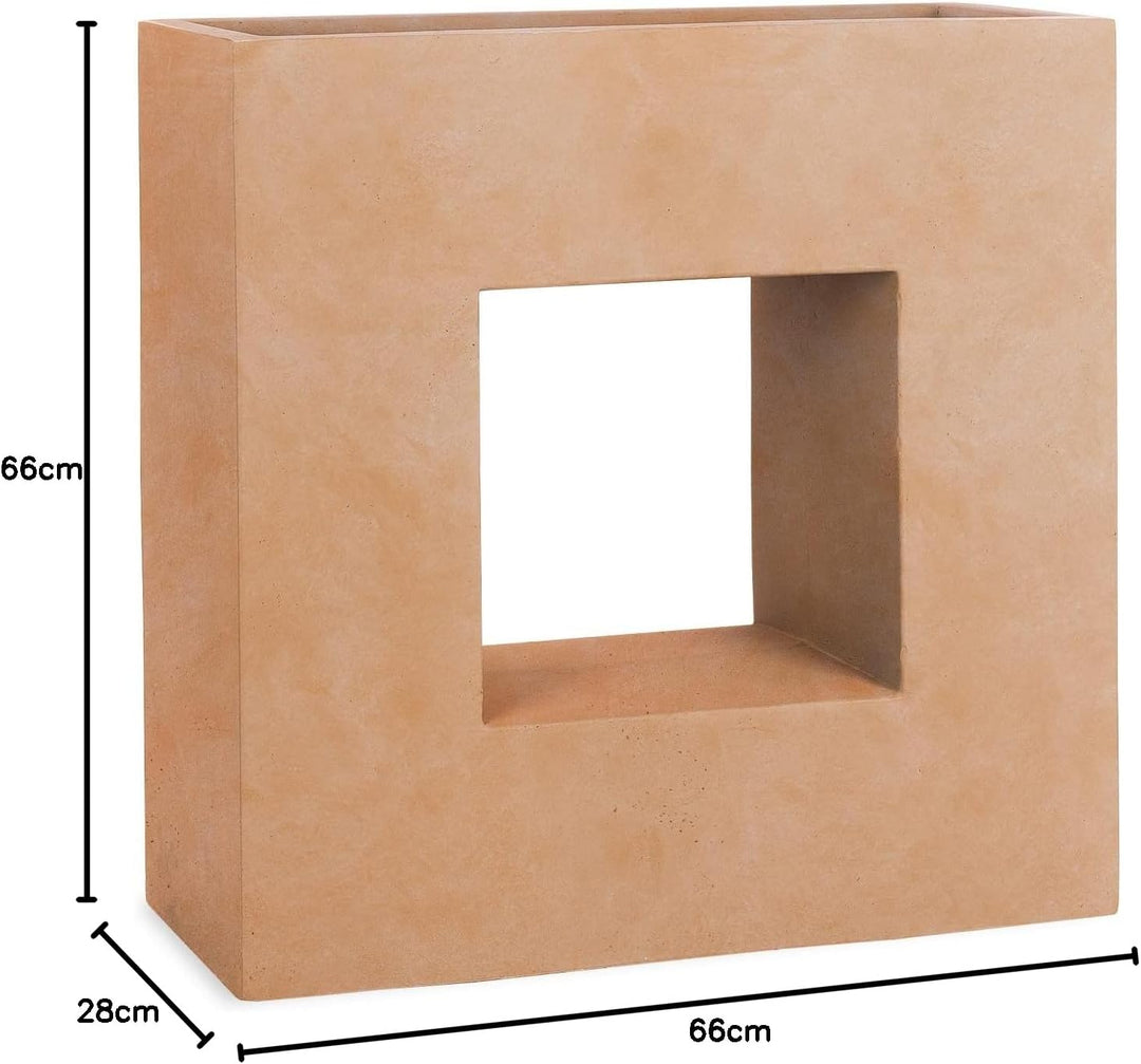 Pflanzwerk® Pflanzkübel Vista Terrakotta 66x66x28cm *Frostbeständiger Blumenkübel* *UV-Schutz* *Qual