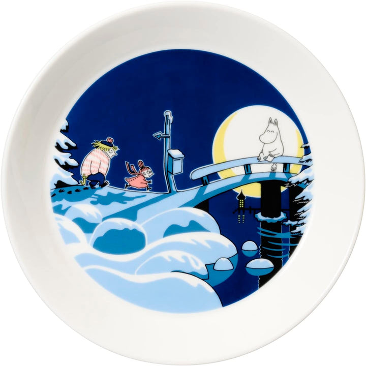 Arabia Moomin Teller-Set Office & Winternacht, aus Vitroporzellan, 2 teilig, Masse: 19,6 x 2,7 cm, 1