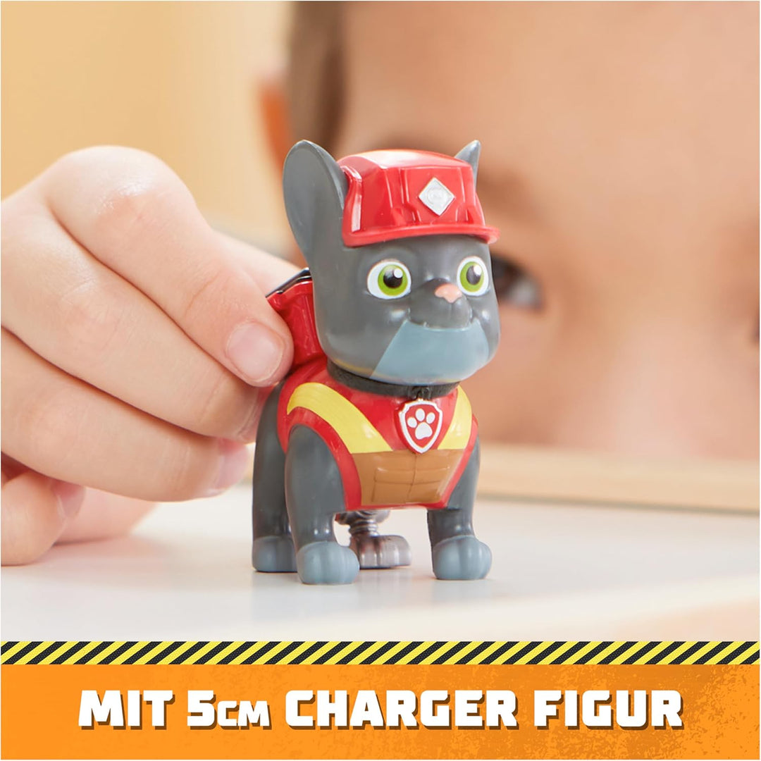 Rubble & Crew - Kran-Baufahrzeug mit Charger-Figur (Basis Fahrzeug), Spielzeug für Kinder ab 3 Jahre