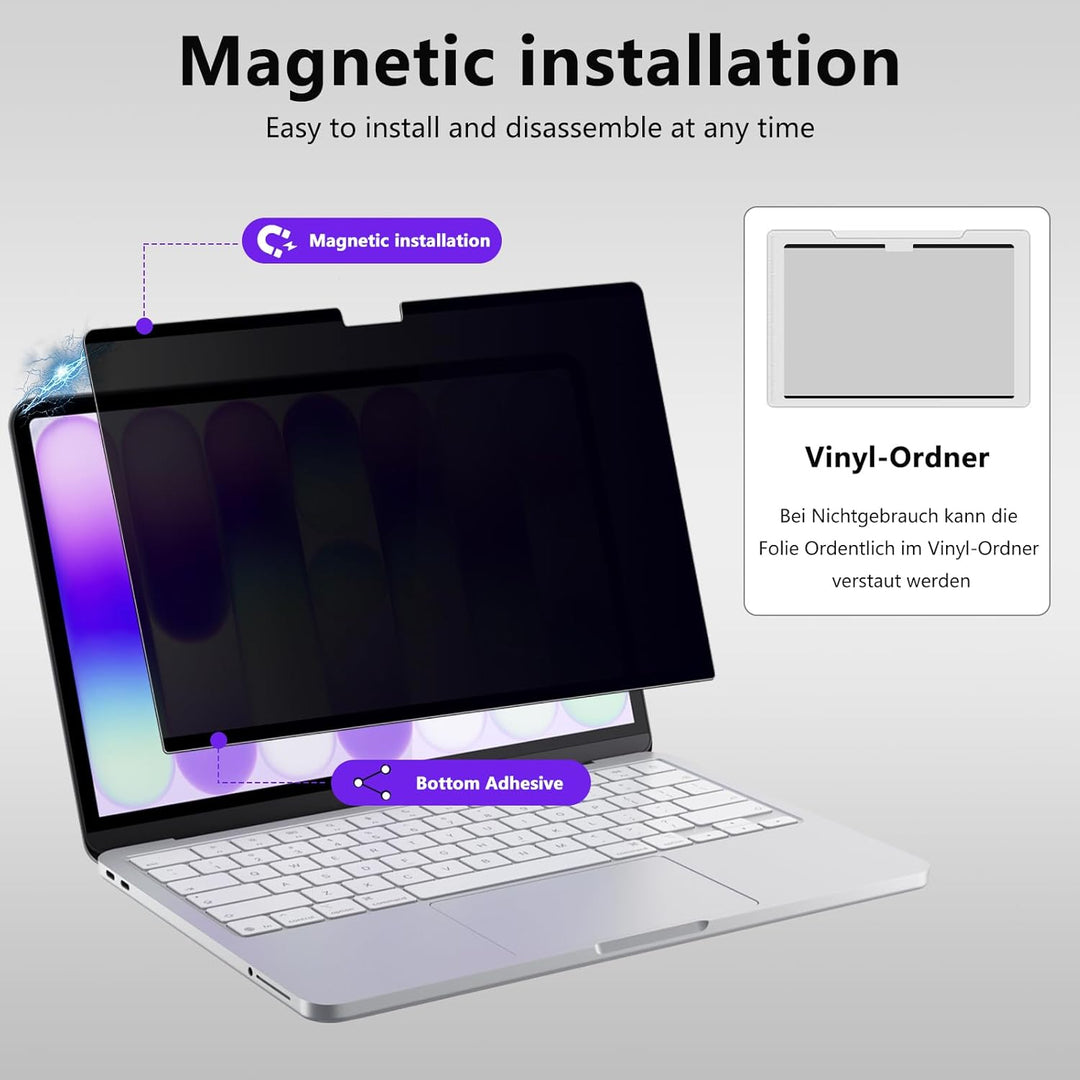 Magnetischer Blickschutzfolie für Macbook Neo 13 Zoll (2026 A18 Pro), Mac Laptop Privacy Screen Sich