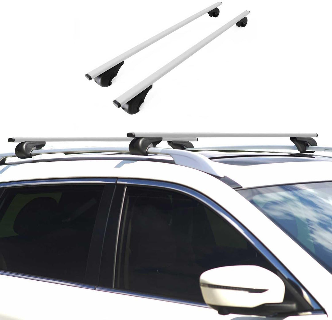 OMAC Dachträger Grundtäger kompatibel mit VW Tiguan mk1 2007-2016 75kg Metall Silber 2 TLG