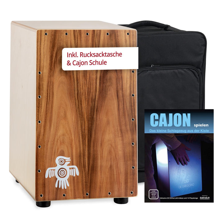 XDrum PERC CP-483 Cajon Peruana Koa Set (Set inkl. Cajon mit Birken-Korpus & Snareeffekt, passende R