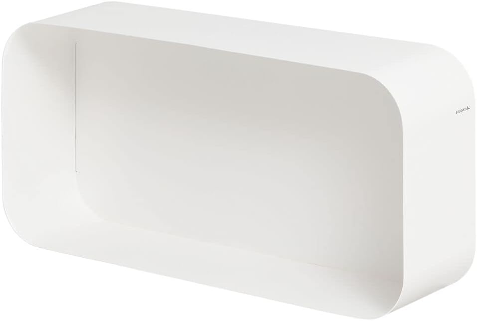 Sealskin Brix Wandregal Rechteck, Hängeregal aus pulverbeschichtetem Metall, Farbe: Weiss, Abmessung