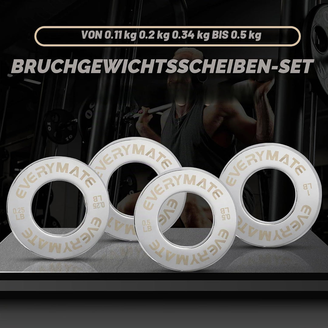 EVERYMATE Fractional Micro Hantelscheiben 8er Set Hantelscheibe Paar 0,1kg 0,2kg 0,3kg 0,5kg für Oly