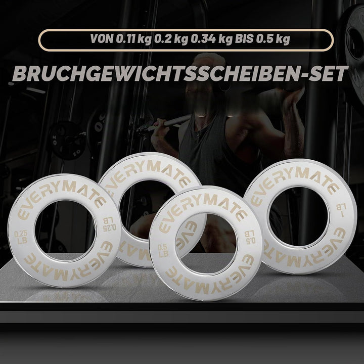 EVERYMATE Fractional Micro Hantelscheiben 8er Set Hantelscheibe Paar 0,1kg 0,2kg 0,3kg 0,5kg für Oly