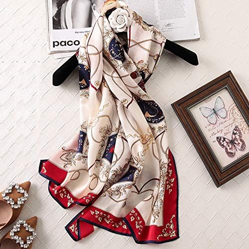 ANDANTINO Damen Lang Schals L 1 - rot & marineblau, L 1 - Rot & Marineblau