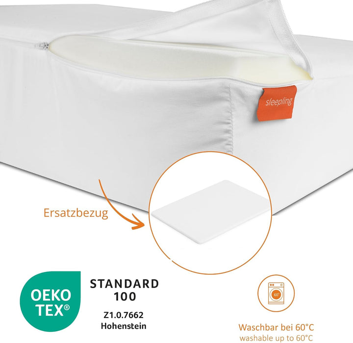 sleepling Ersatzbezug für Keilkissen 45x90x15 cm, Reflux Kissen für Bett und Sofa, Matratzenkeil für