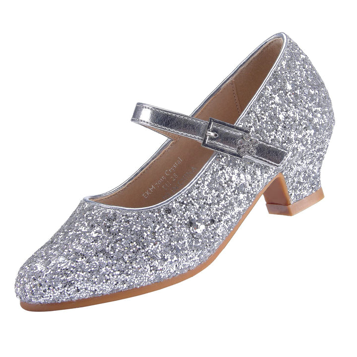 EIGHT KM - Mädchen High Heel Kleid Schuhe - Mary Jane Prinzessin Hochzeit Pumps - Funkelnder Glitzer