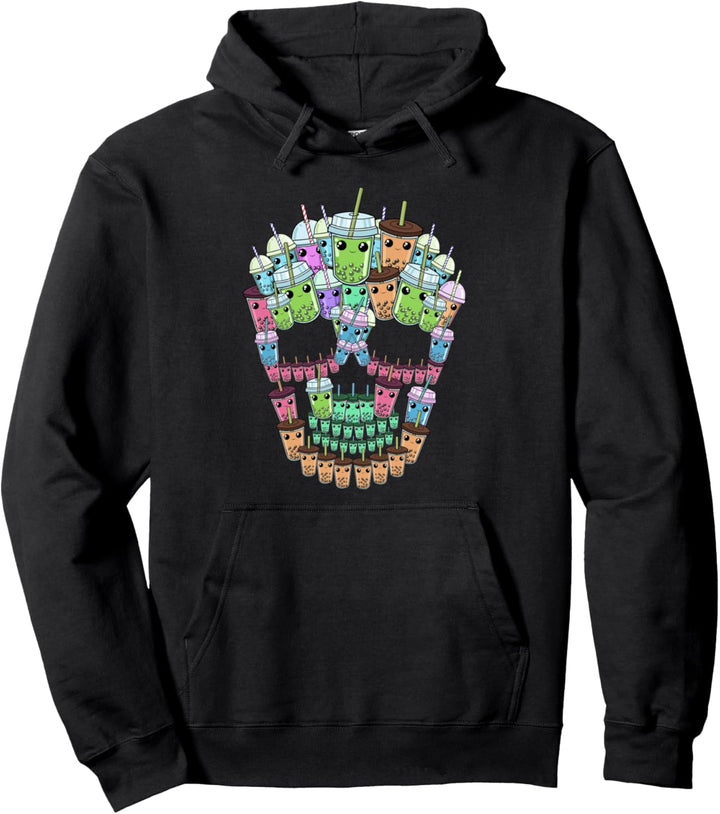 Bubble Tea Schädel Hoodie Männer Boba Tea Hoodie Bubble Tea Pullover Hoodie