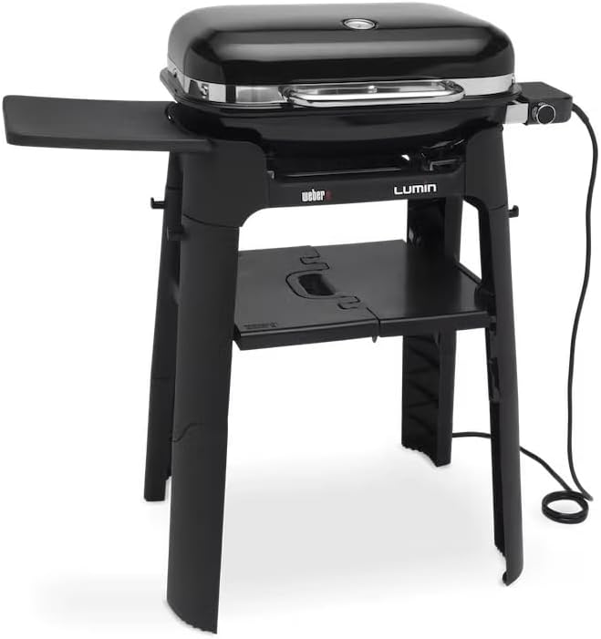 Weber Lumin Elektrogrill mit Ständer/Versiegelung, Räuchern, Dampfgaren, Kochen und Warmhalten, bis