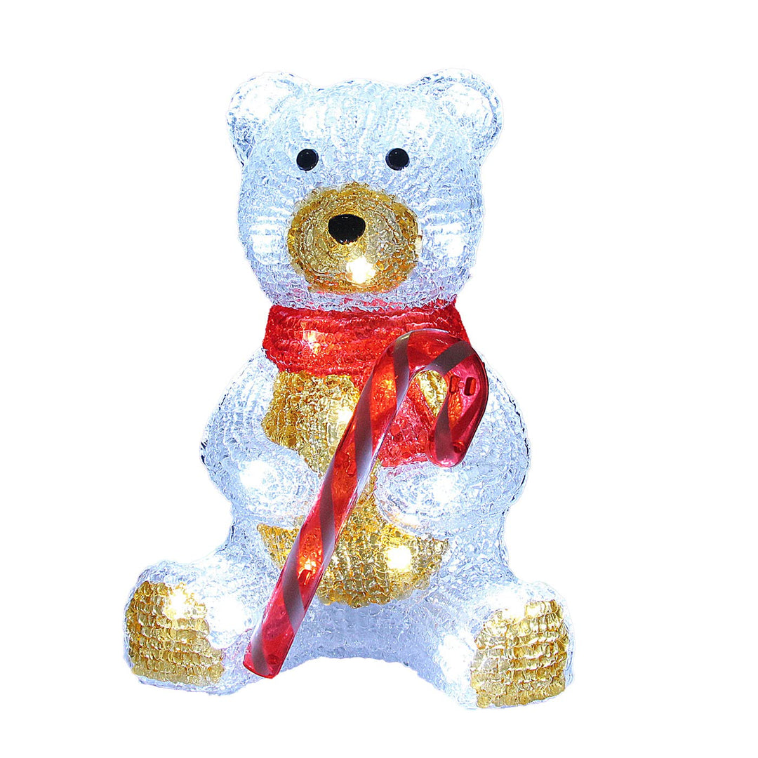 DEUBA® Weihnachtsdeko LED Acryl Figur Teddy Aussen Innen 25cm Gross Weihnachten Eisbär beleuchtet De