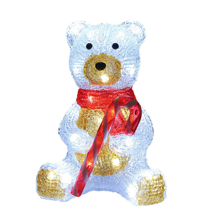 DEUBA® Weihnachtsdeko LED Acryl Figur Teddy Aussen Innen 25cm Gross Weihnachten Eisbär beleuchtet De