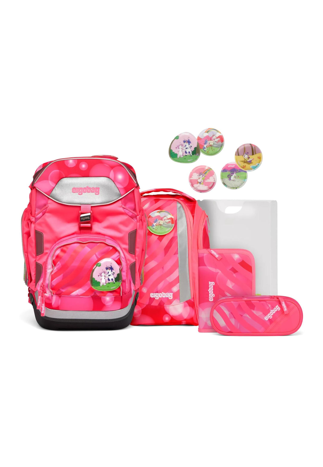 ergobag pack Set ergonomischer Schulrucksack Flexibel 6-teilig 1. Klasse Grundschule Einheitsgrösse