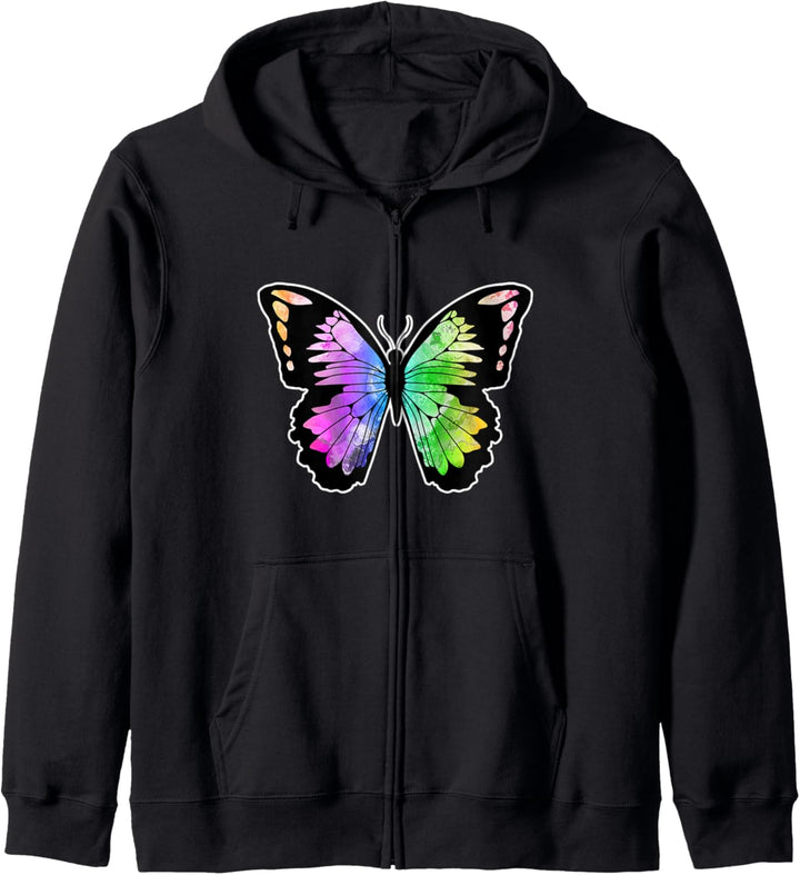 Schmetterling Regenbogen Kapuzenjacke