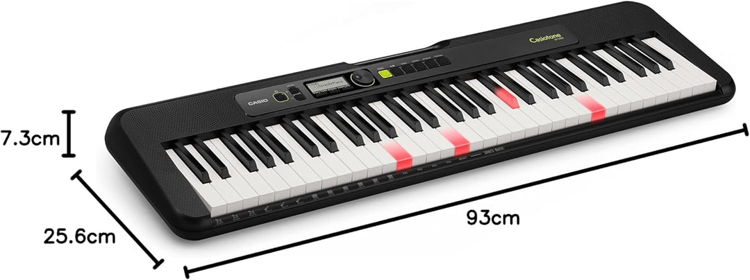 Casio LK-S250 CASIOTONE Leuchttastenkeyboard mit 61 anschlagdynamischen Tasten im Piano-Look mit Beg
