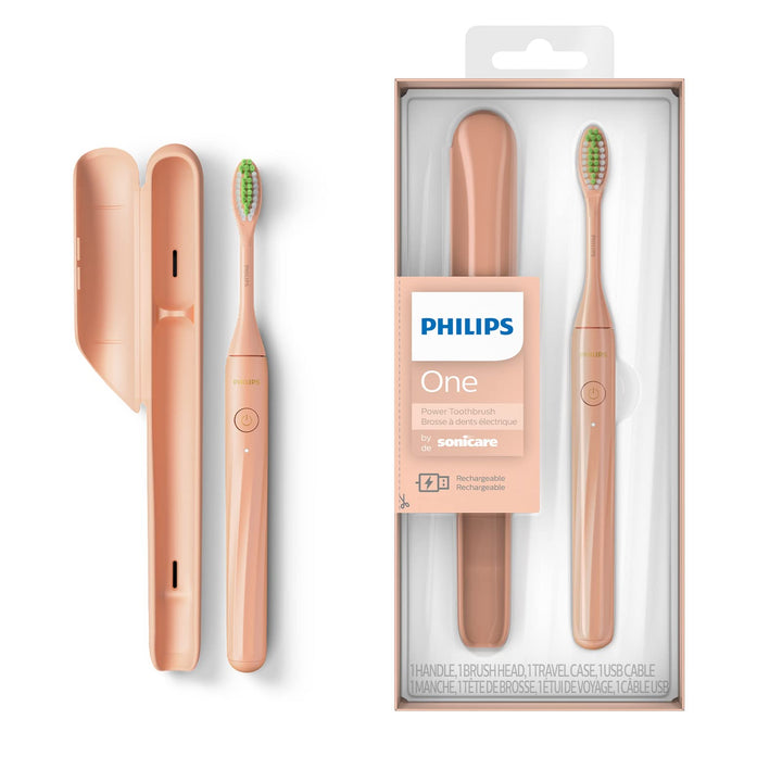 Philips One elektrische Zahnbürste mit USB-Ladung, Silber (Modell HY1200/25) Shimmer (USB-A), Shimme