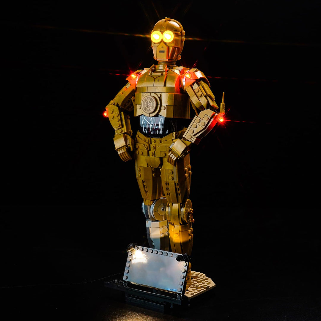 LocoLee Licht Kompatibel mit Lego Star Wars 75398 C-3PO Optische Version,Nur Lichter Set - Kein Mode