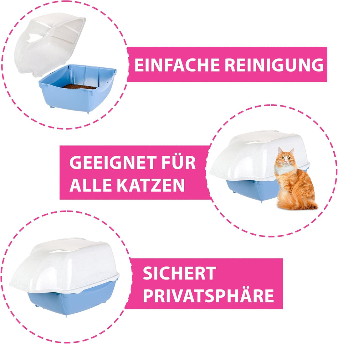 Ferplast Katzentoilette mit Deckel, für Outdoor, Katzenklo glosse Katzen, mit zwei Aktivkohlefiltern