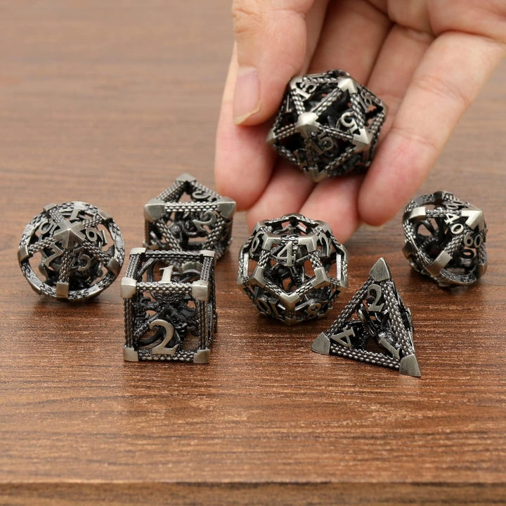 DND Würfelset Rollenspiel, Polyedrische Würfel Set D&amp;D Würfel Set Metall ZHOORQI 7 Stück Der Cthulhu
