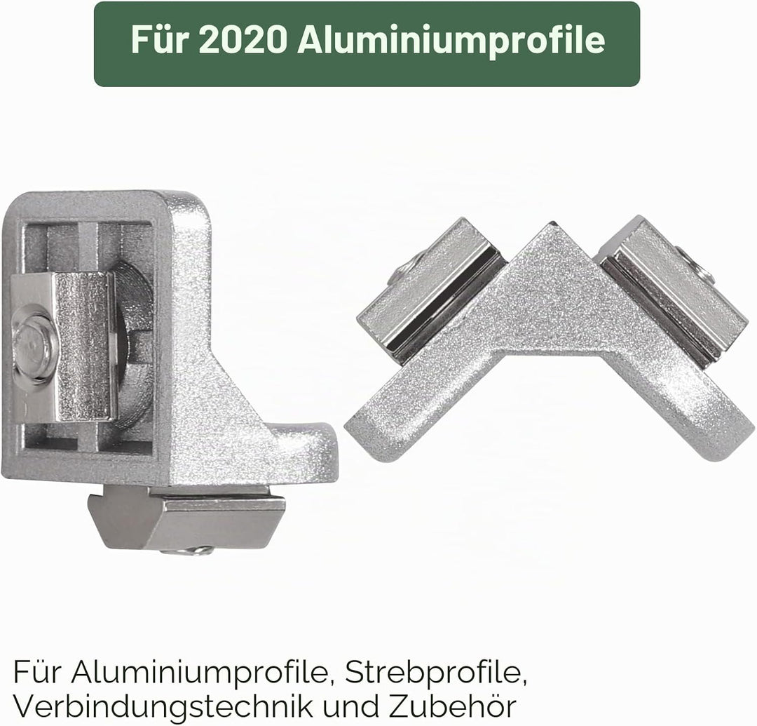10x EYPINS Lenkwinkel Befestigungsmaterial Winkel, Aluprofil 20x20 Nut 6 Winkelverbinder Eckwinkel E