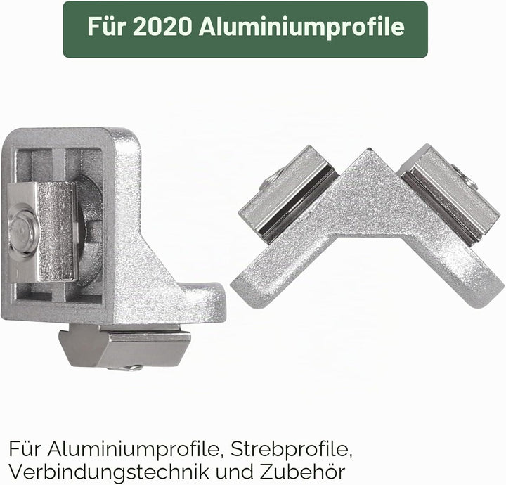 10x EYPINS Lenkwinkel Befestigungsmaterial Winkel, Aluprofil 20x20 Nut 6 Winkelverbinder Eckwinkel E