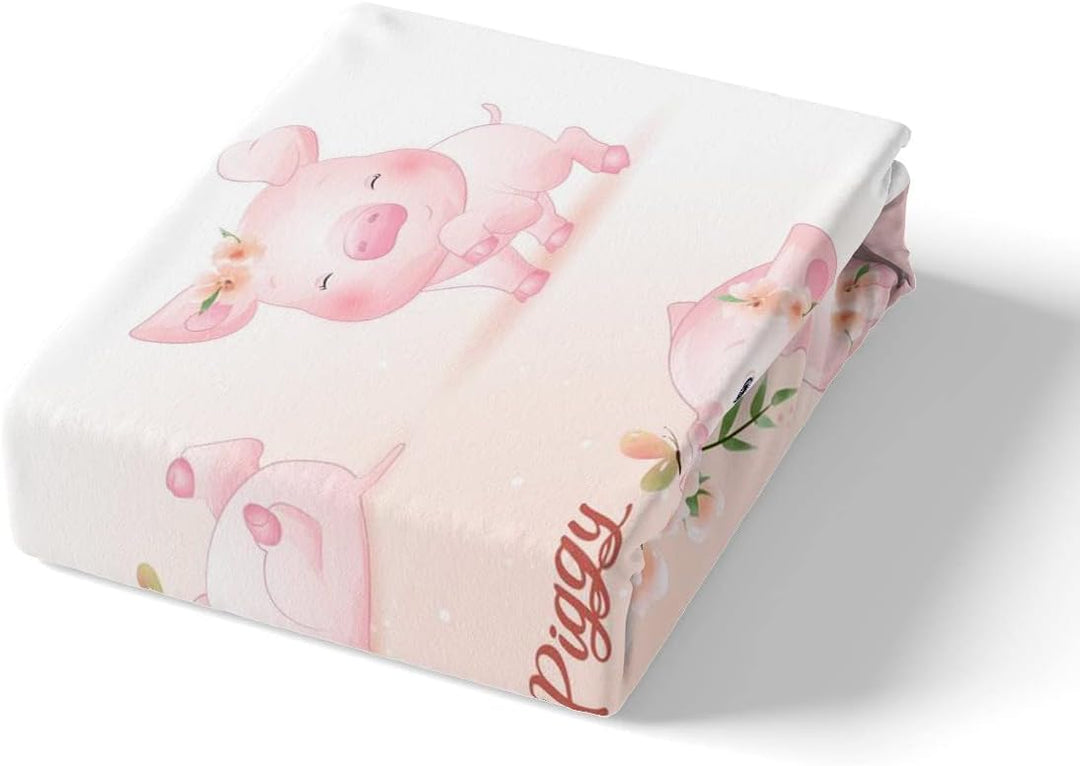 Schweinen Bettbezug Cartoon Tier Bettwäsche Sets 135 x 200 süsse Schweine Schmetterling Bettbezug Ki