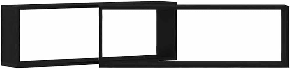 vidaXL Wandregal mit Regal 2 pcs Schwarz Eichen-Optik 80 x 15 x 26 cm, Moderne rechteckige Wandregal