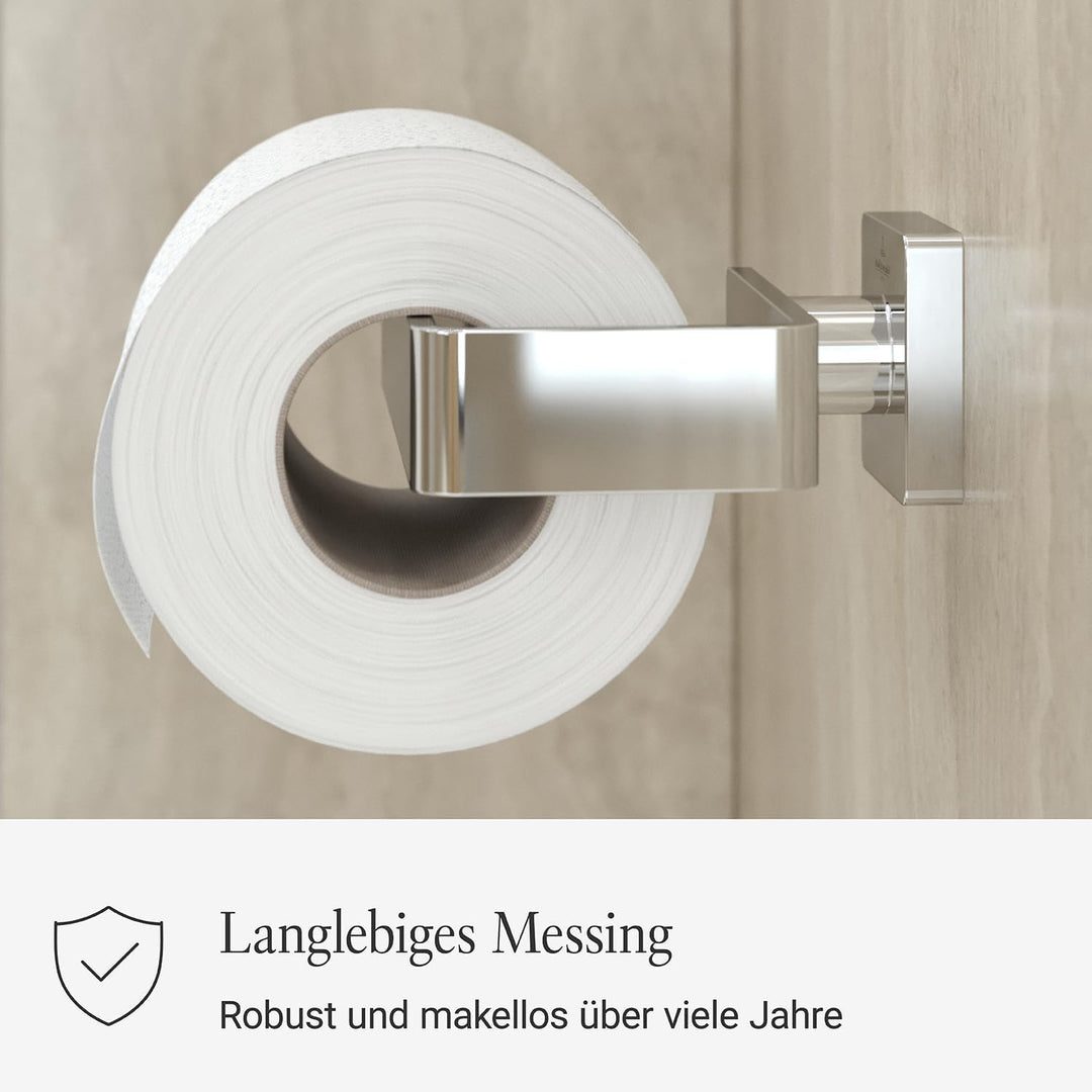 Villeroy &amp; Boch Elements Striking Toilettenpapierhalter ohne Deckel, Klopapierhalter für Wandmontage