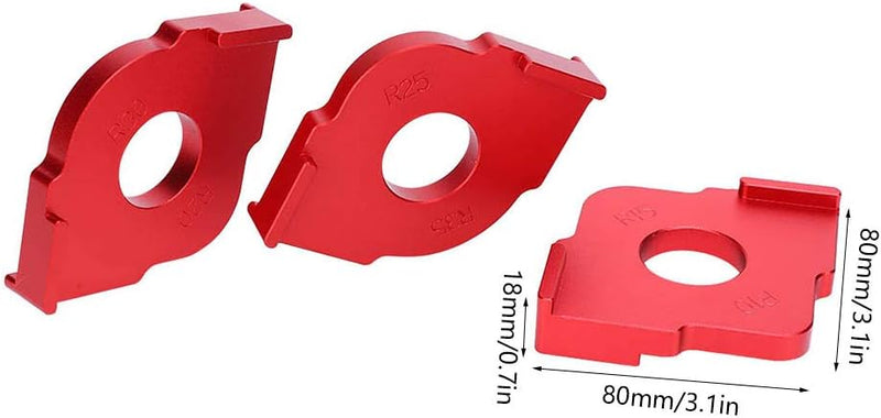 Radius Jig Router Templates Set, R10 -R35 Radius Quick Jig Router Bit Holzbearbeitungsbogen-Vorlagen