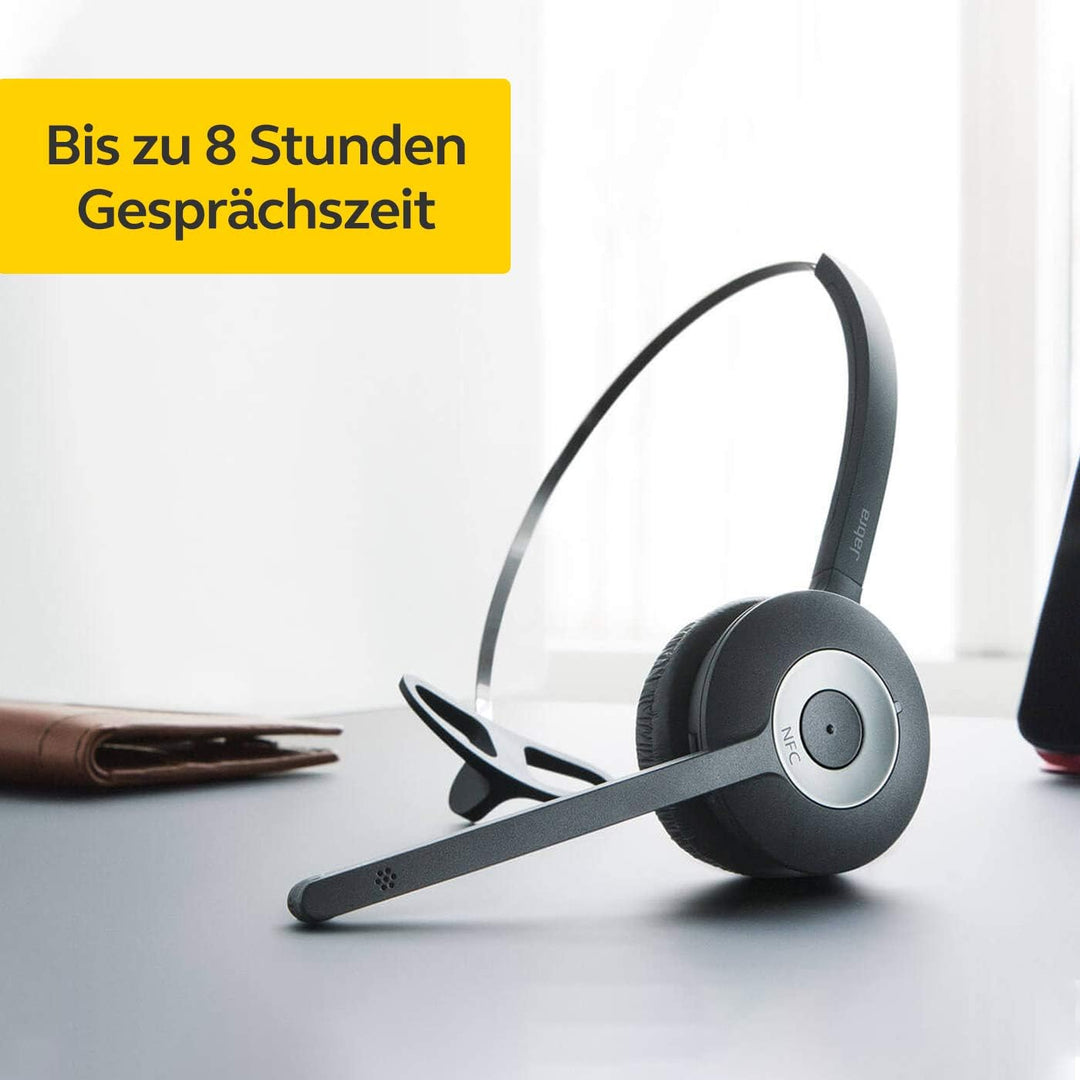 Jabra Pro 920 DECT Kabelloses On-Ear Mono Headset - HD Voice und Noise Cancelling - ganztägige Akkul