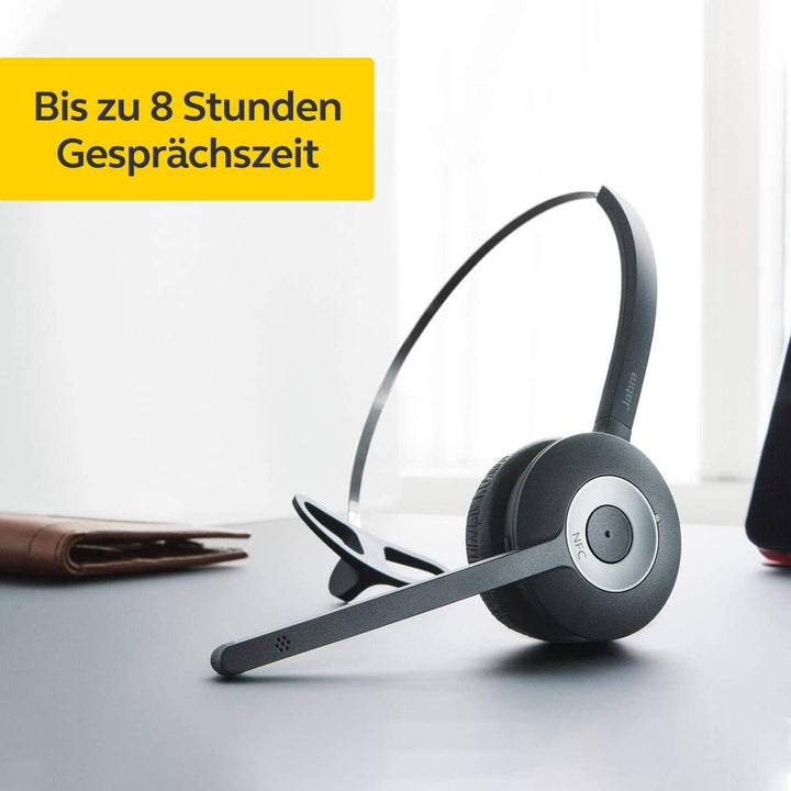 Jabra Pro 920 DECT Kabelloses On-Ear Mono Headset - HD Voice und Noise Cancelling - ganztägige Akkul