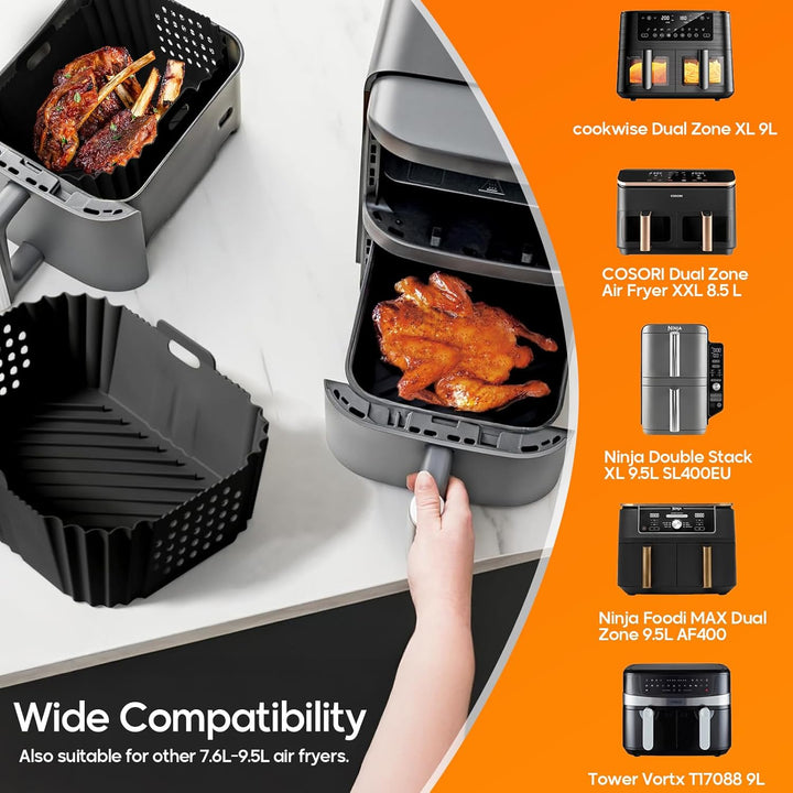 Heissluftfritteuse Zubehör, 21PCS Airfryer Zubehör für Ninja Double Stack XL SL400EU 9,5L, Airfryer