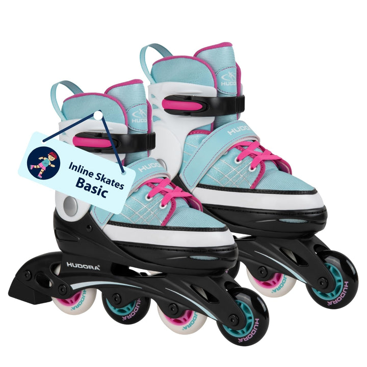 HUDORA Kinder Inliner Basic | Inline Skates für Mädchen & Jungen, verstellbar über 4 Grössen | Leich