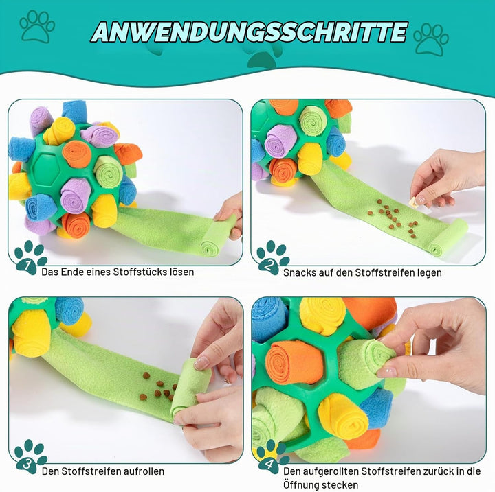 Schnüffelball für Hunde Interaktiver Schnüffelteppich Puzzle Spielzeug Tragbarer Slower Food Trainin