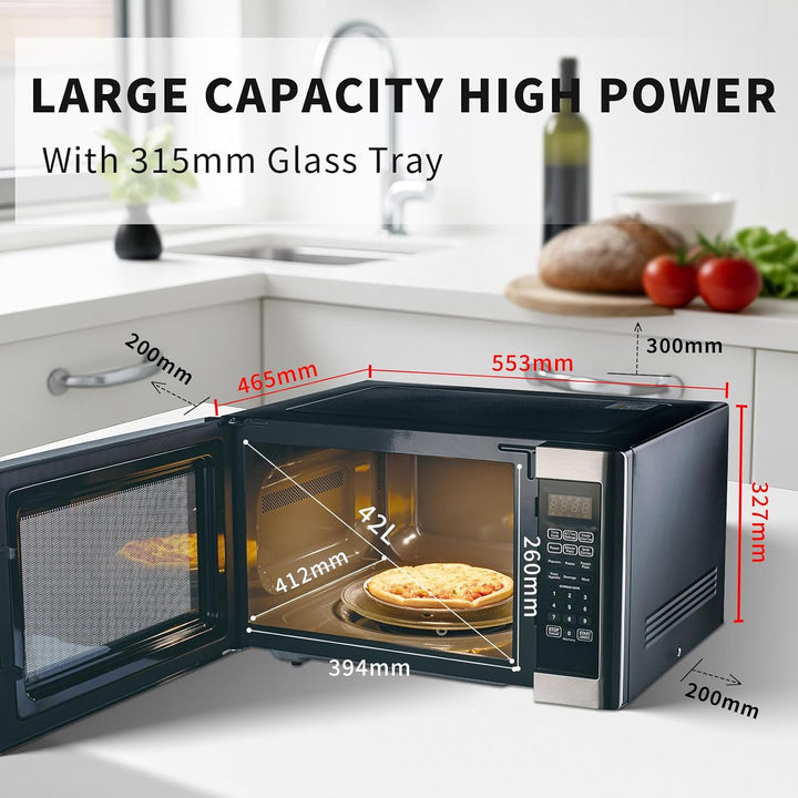 Mikrowellengrill, 42 l, Mikrowelle 1100 W, Grill bis 1400 W, Kombi-Kochen, 11 Leistungsstufen, multi