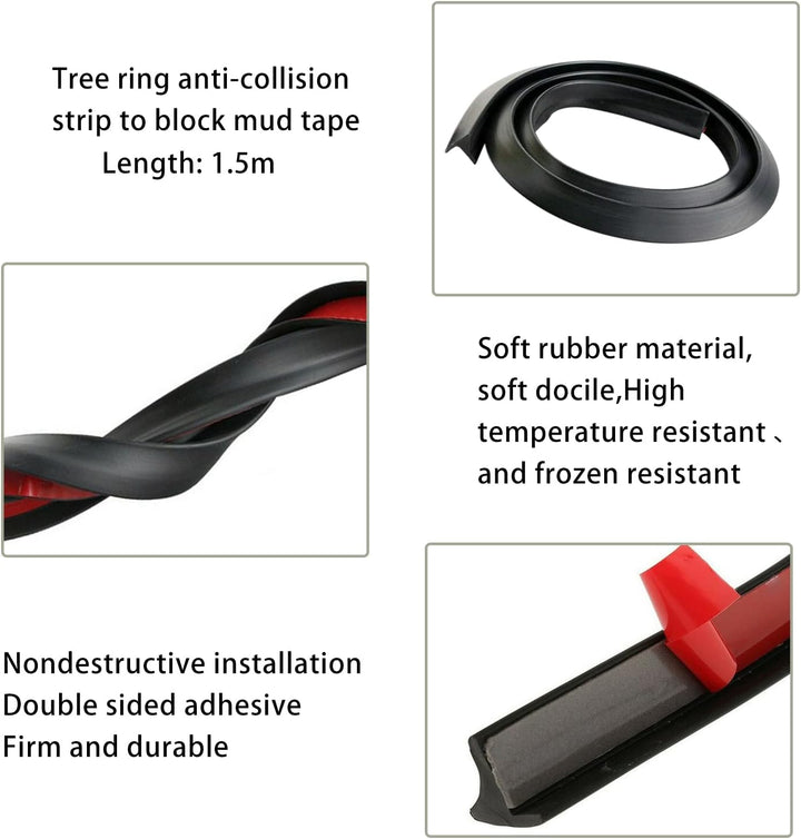 Kotflügelverbreiterung Universal,2 Stück 1,5m Beschichtung mit Kohlefasern Gummistreifen Leiste Auto