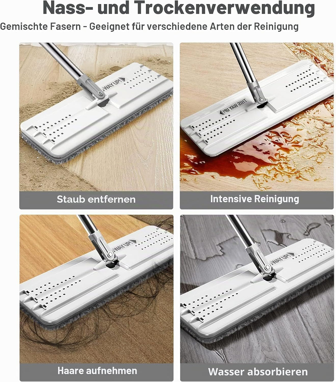 JOYMOOP Flache Wischmopp-Pads, Mikrofaser-Reinigungspads, waschbare Pads, Ersatz für JOYMOOP Flachmo